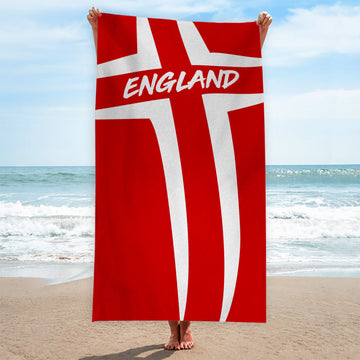 England St George - Euro's - Retro Beach Towel - 150cm x 75cm