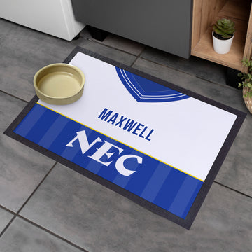 Merseyside Blues 1986 Home  Shirt - Personalised Retro Door Mat - 60cm x 40cm