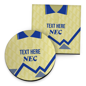 Merseyside Blues 1990 Away Shirt - Personalised Drink Coaster - Square Or Circle