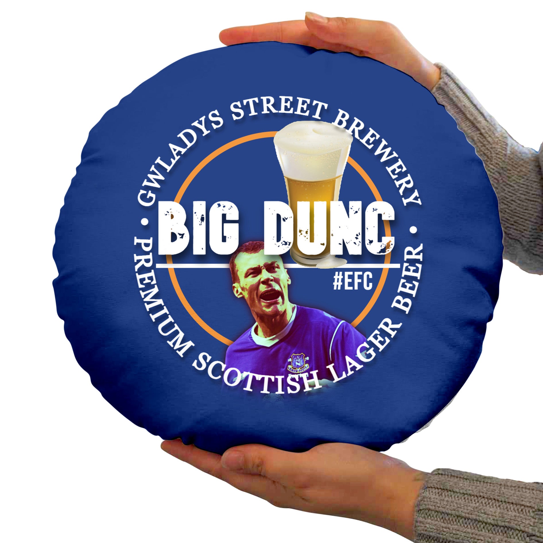 Merseyside Blues Duncan Ferguson - Football Legends - Circle Cushion 14"