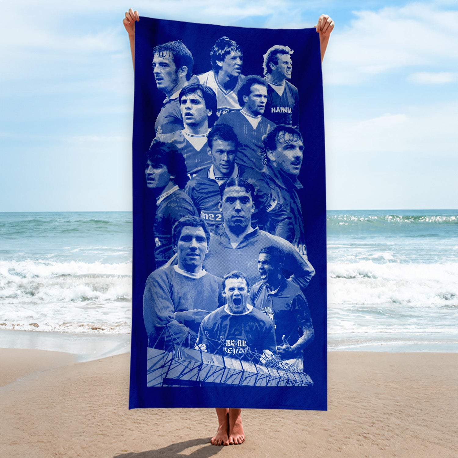 Merseyside Blues Montage - Beach Towel - 150cm x 75cm