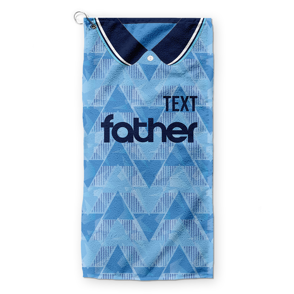 FATHER - Manchester Blue - 1989 Home - Retro Lightweight, Microfibre Golf Towel