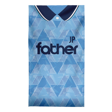 FATHER - Manchester Blue - 1989 Home - Personalised Lightweight, Microfibre Retro Beach Towel - 150cm x 75cm