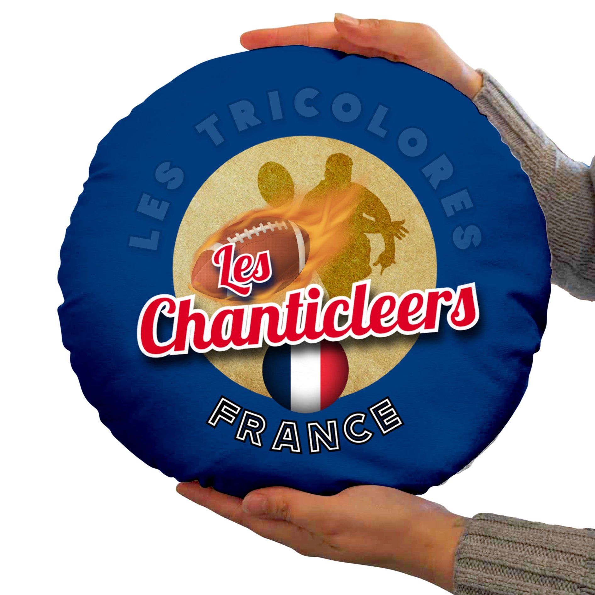 France Rugby League - Chanticleers  - Legend Collection - Circle Cushion 14"