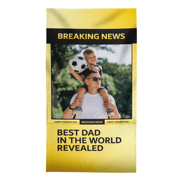 Father's Day - Football News Flash - Personalised Lightweight, Microfibre Retro Beach Towel - 150cm x 75cm