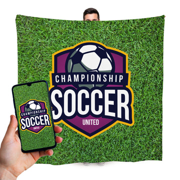 Upload Your Own Design- Football Fleece Blanket - 150cm x 150cm