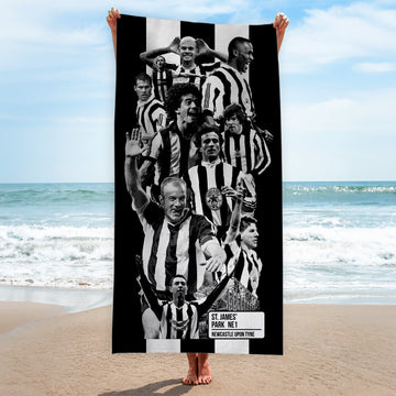 Newcastle Montage - Football Legends - Beach Towel - 150cm x 75cm