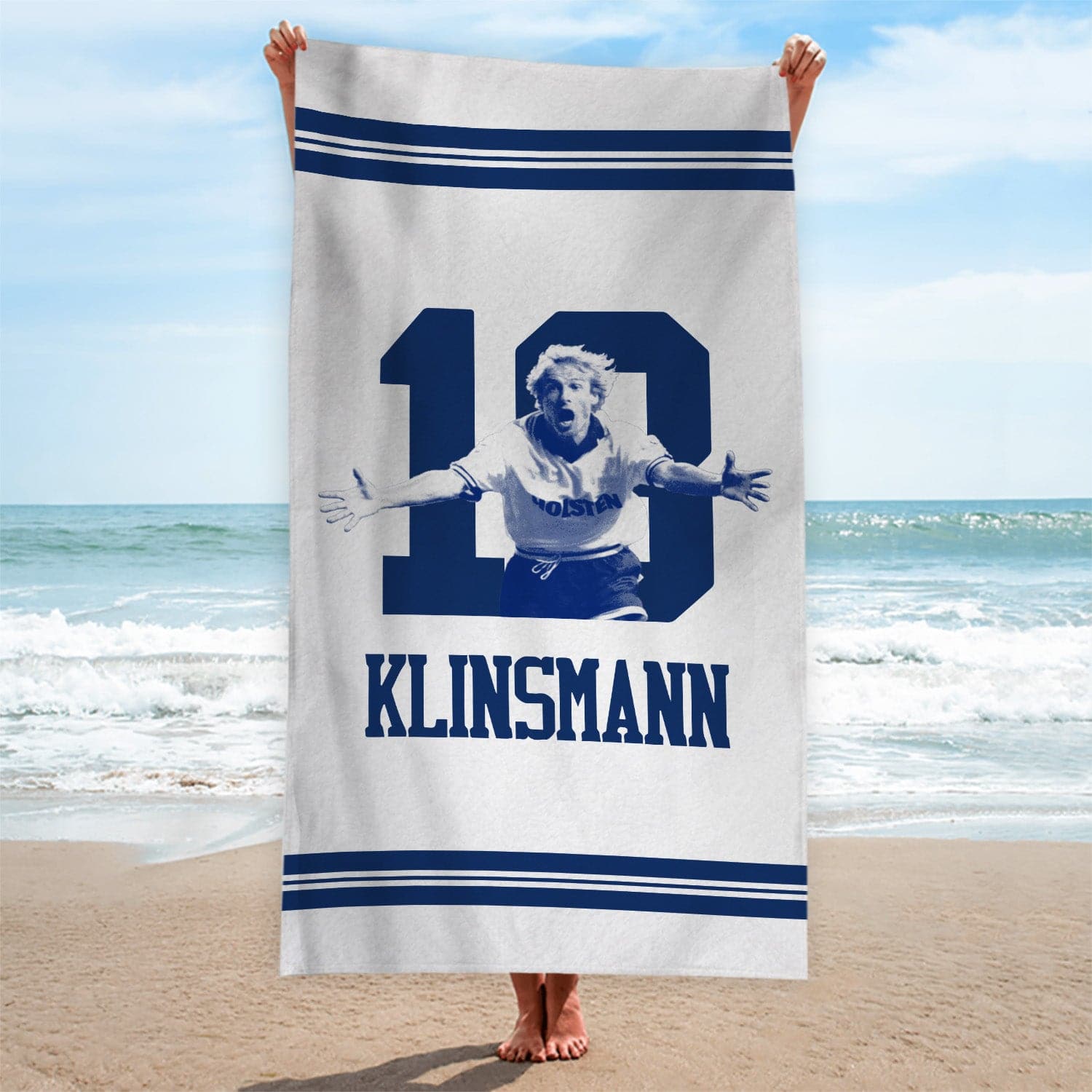 Totts Klinsmann 18 - Football Legends - Beach Towel - 150cm x 75cm