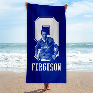 Merseyside Blues Ferguson 9 - Football Legends - Beach Towel - 150cm x 75cm