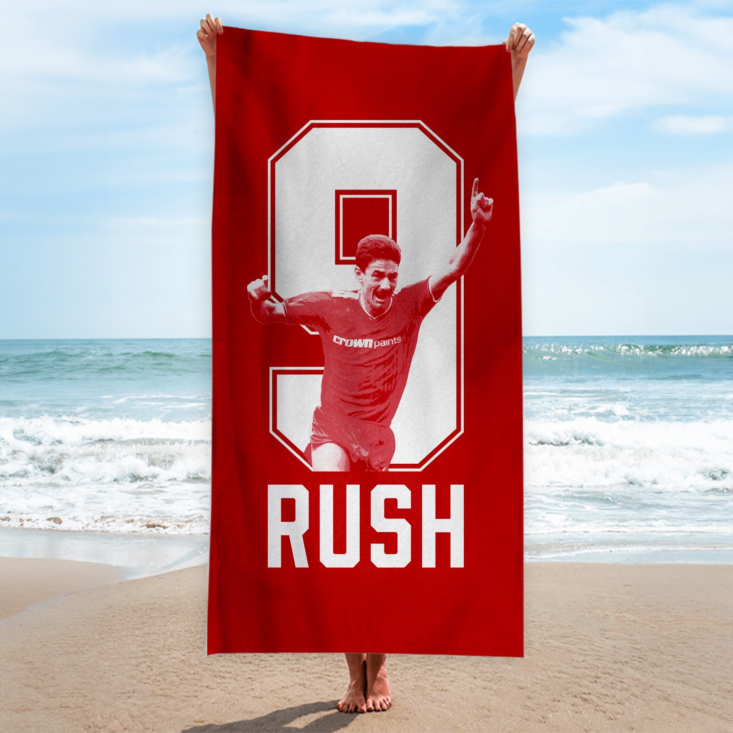 Liverpool Rush 9 - Football Legends - Beach Towel - 150cm x 75cm