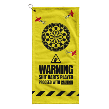 Warning! Sh*t Darts Player - Funny Darts Golf Towel