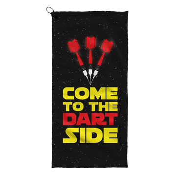 Come to the Dart Side- Funny Darts-Themed Golf Towel