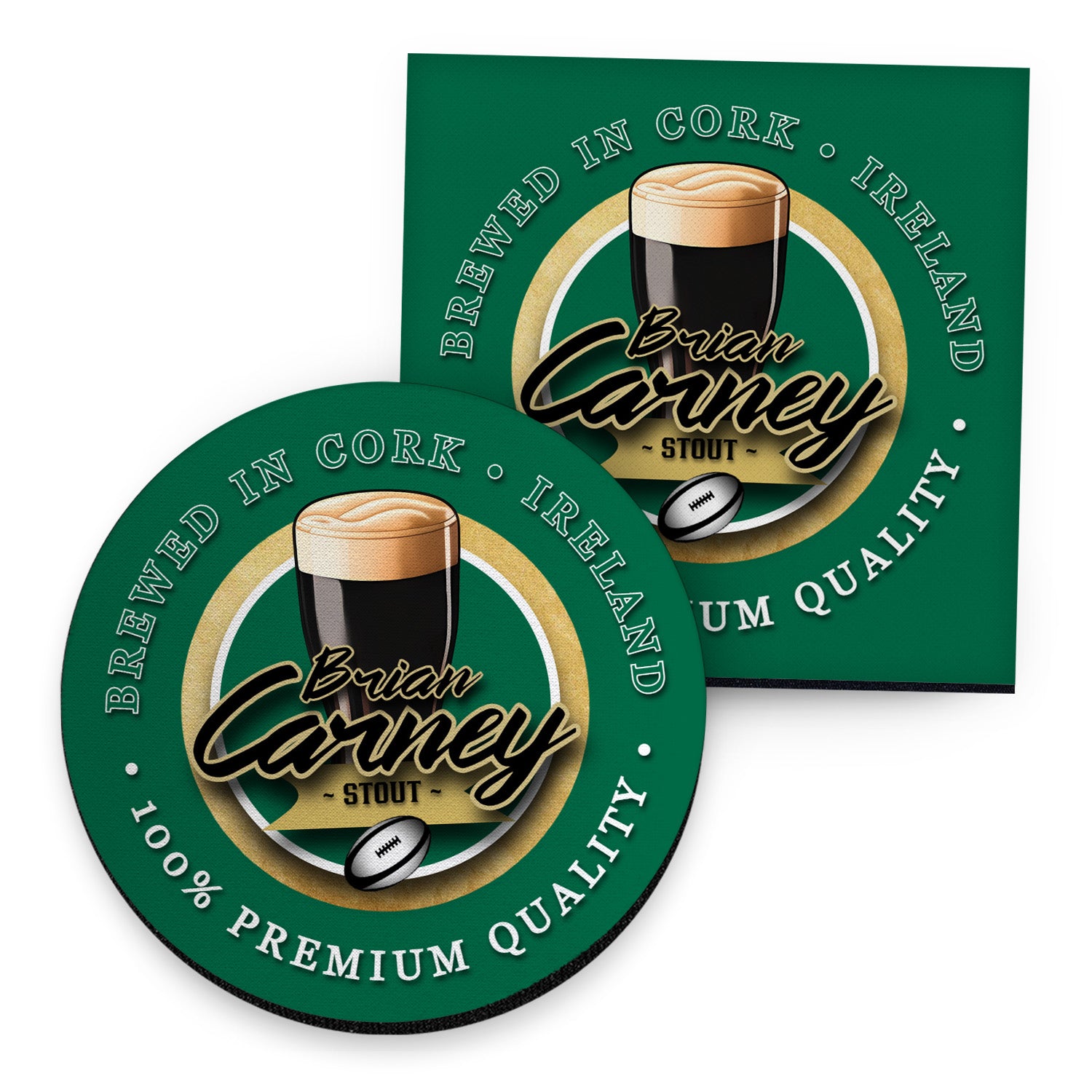 Ireland Rugby League Carney - Coaster - Circle or Square