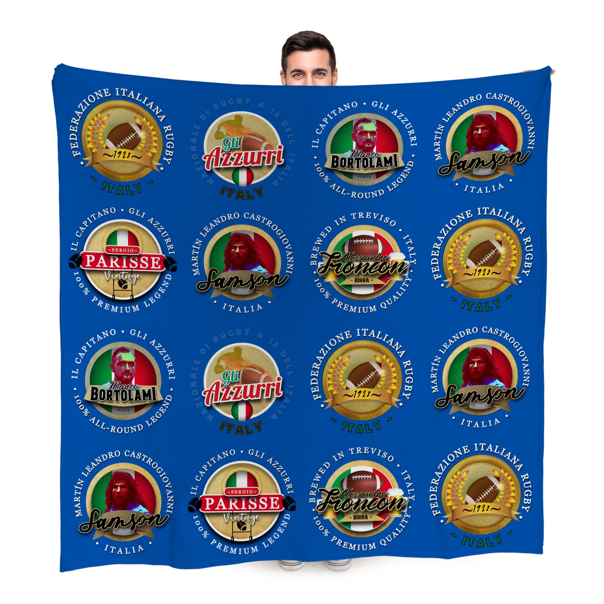 Italy Rugby Union - Legend Collection - Fleece Blanket 150cm X 150cm