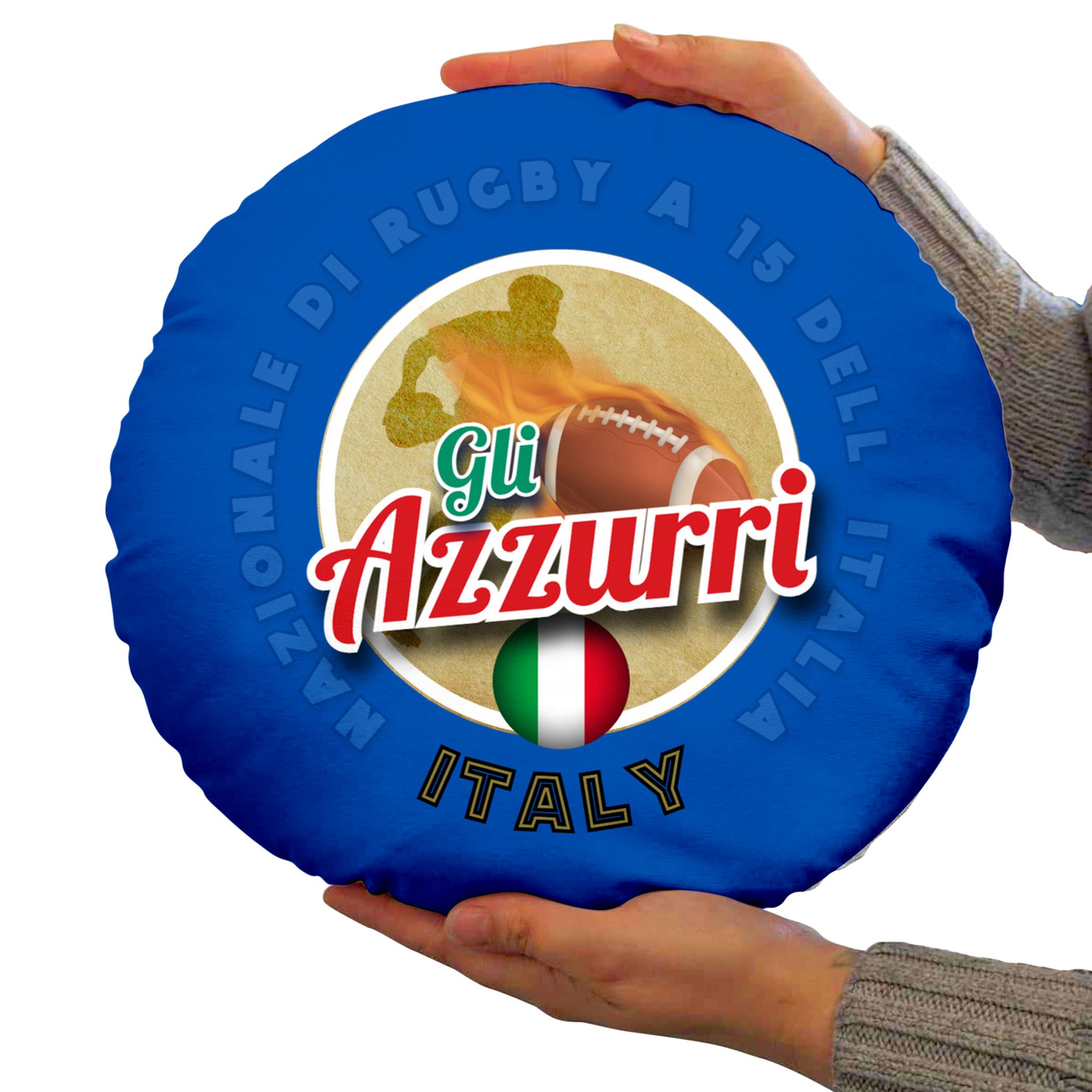 Italy Rugby Union Azzurri  - Legend Collection - Circle Cushion 14"