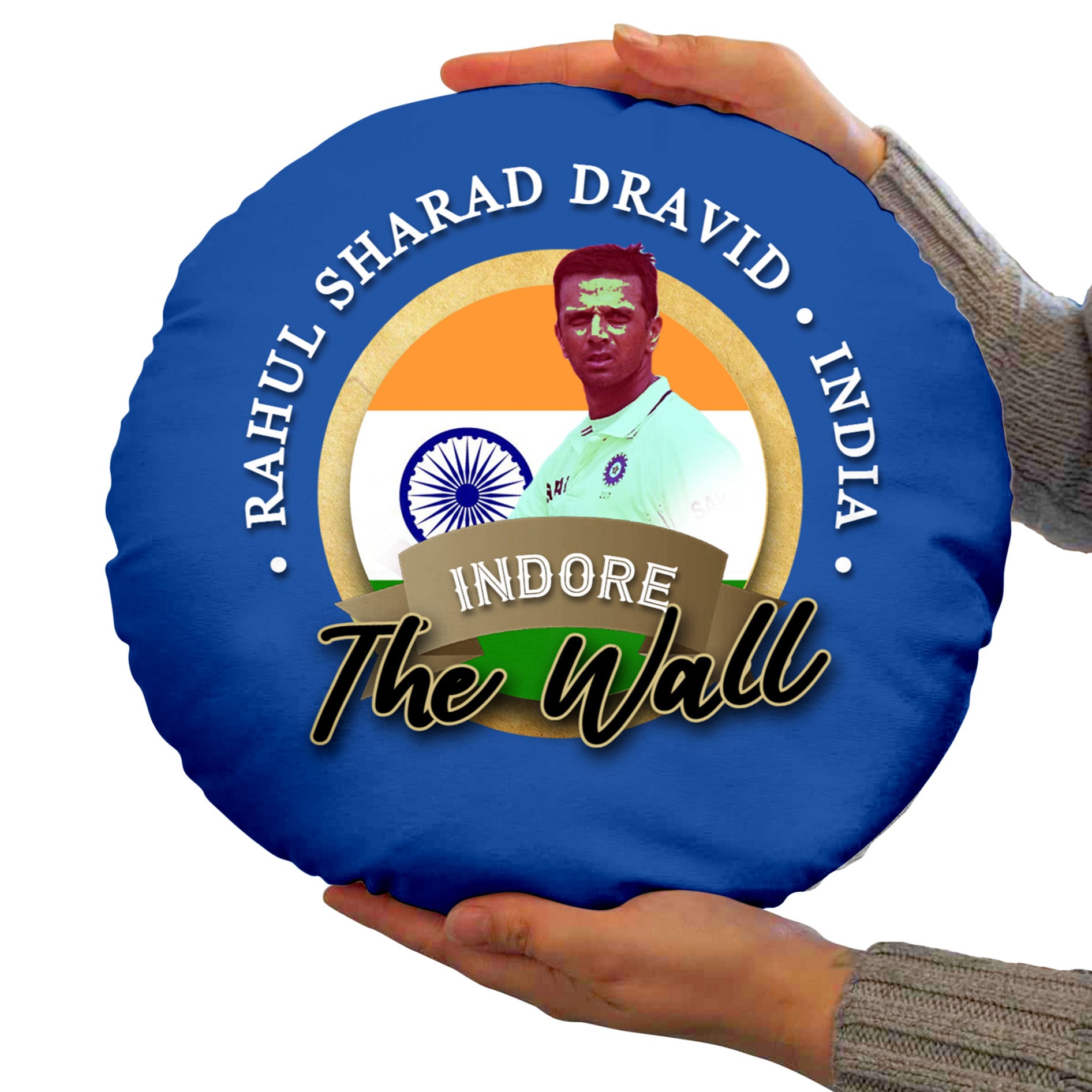 India Rahul Dravid  - Legend Collection - Circle Cushion 14"