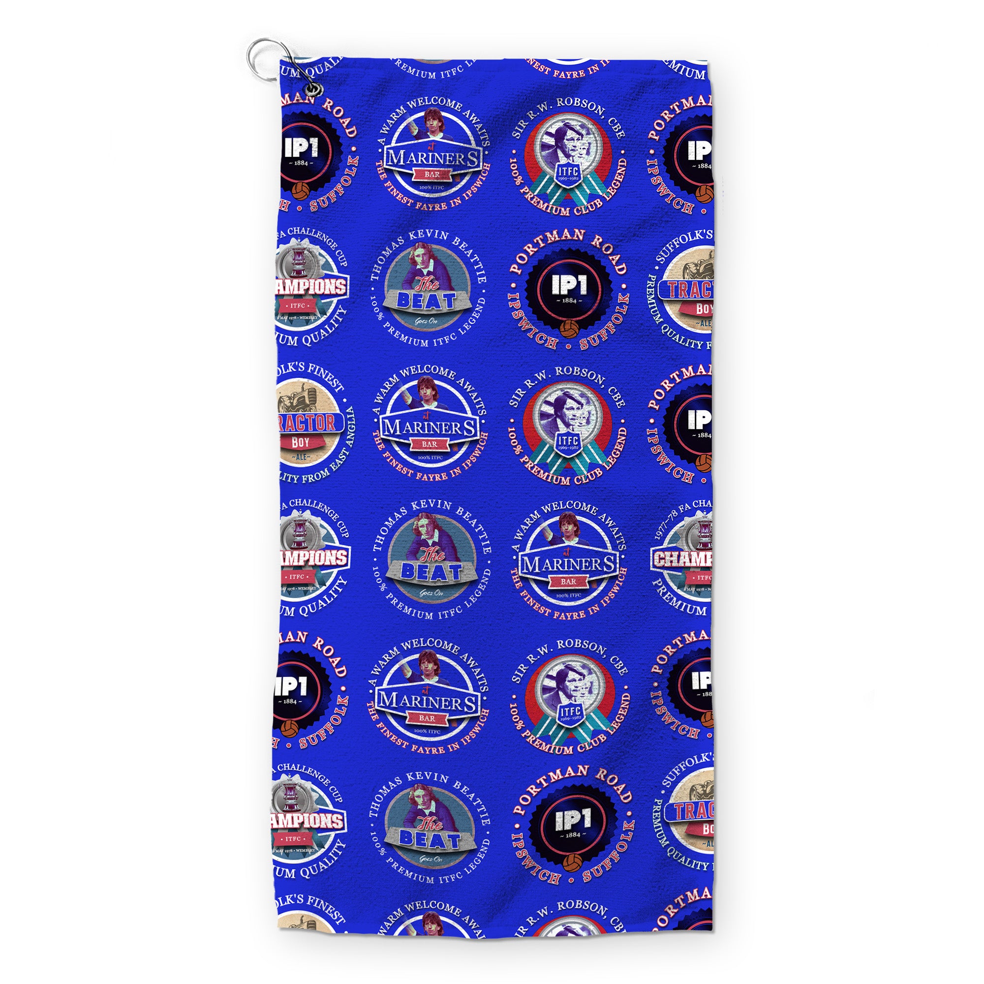 Ipswich - Football Legends - Retro Lightweight, Microfibre Golf Towel