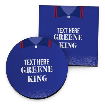 Ipswich 1996 Home Shirt - Personalised Drink Coaster - Square Or Circle