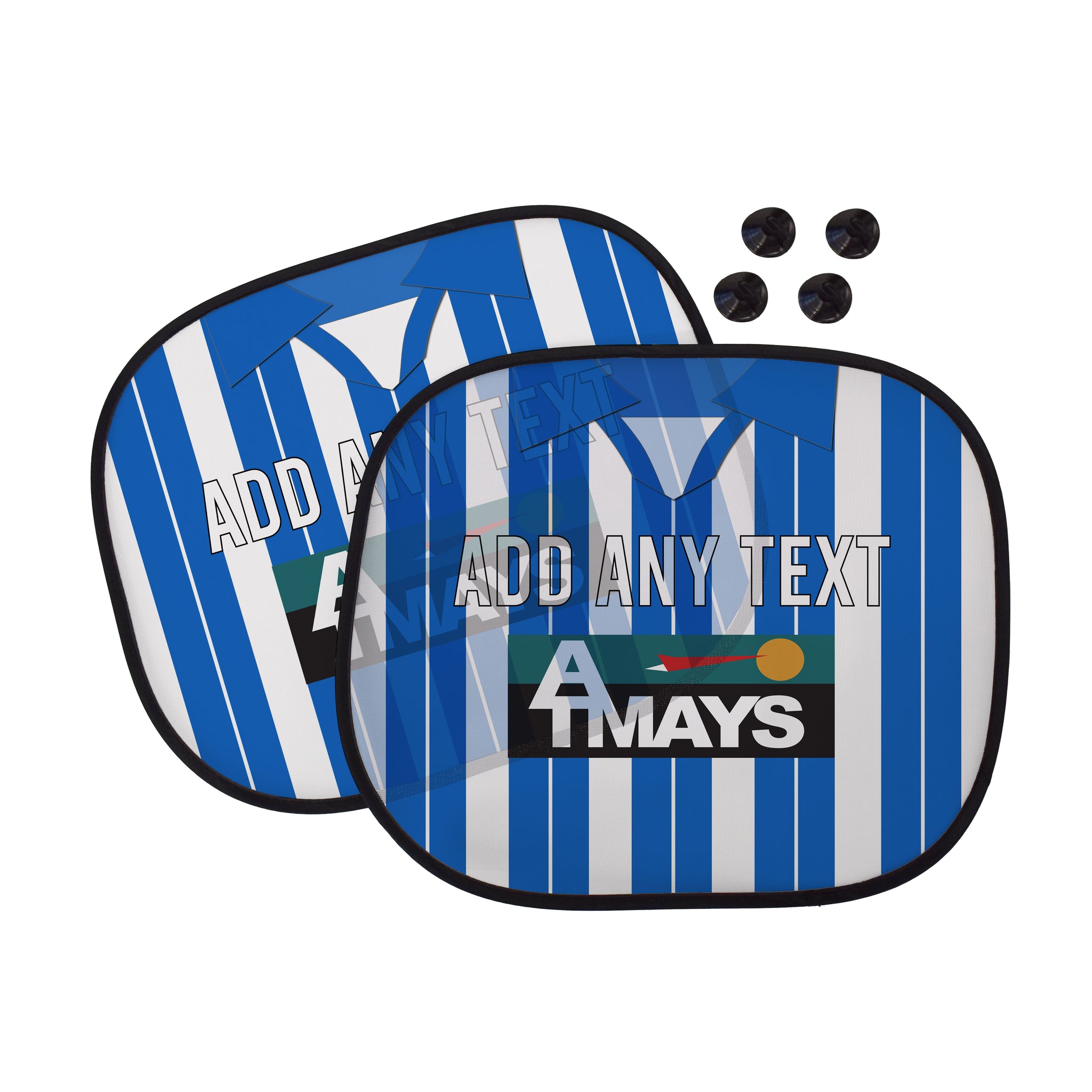 Kilmarnock 1997 Home Shirt - Personalised Retro Football Car Sun Shade - Set of 2