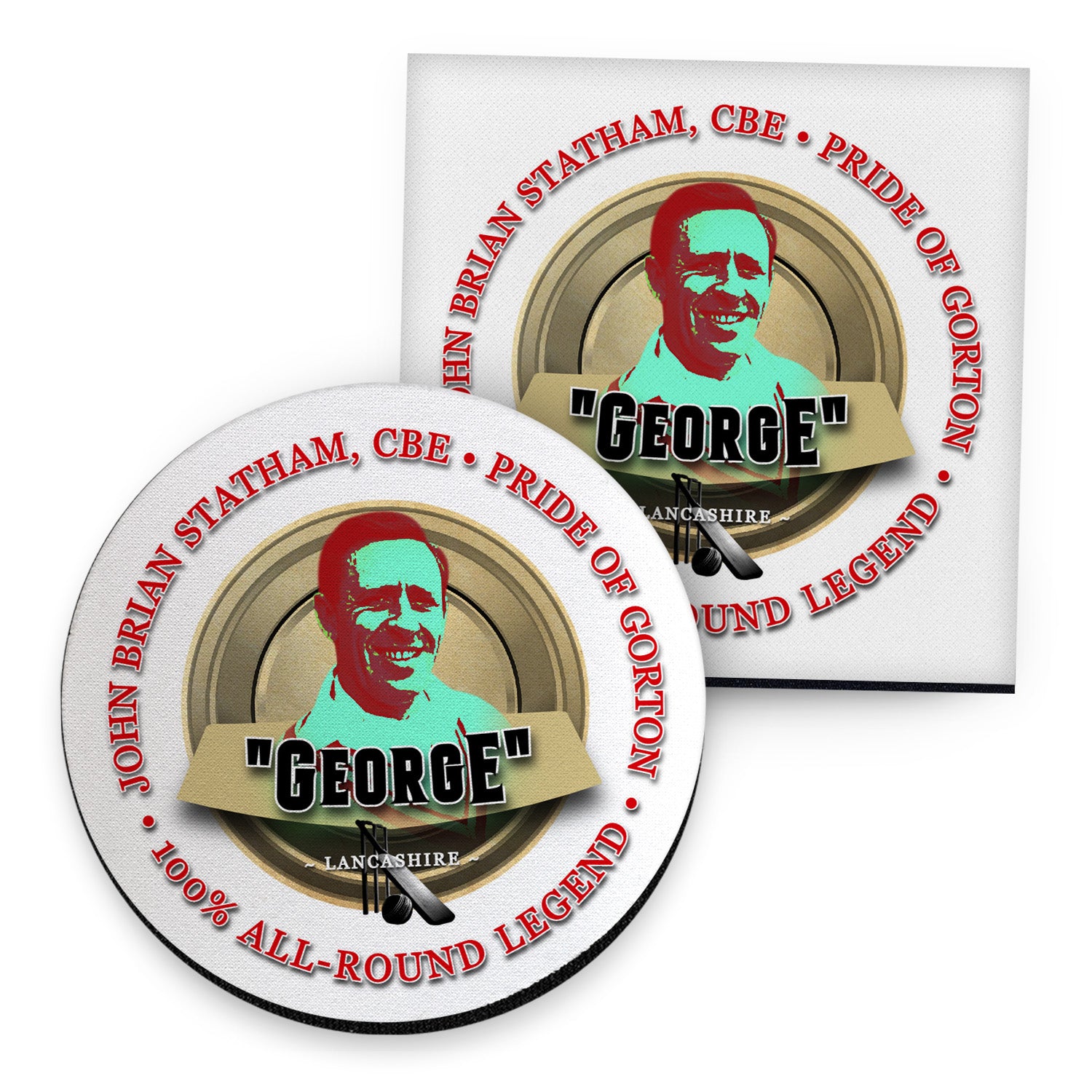 Lancashire George - Cricket Coaster - Circle or Square