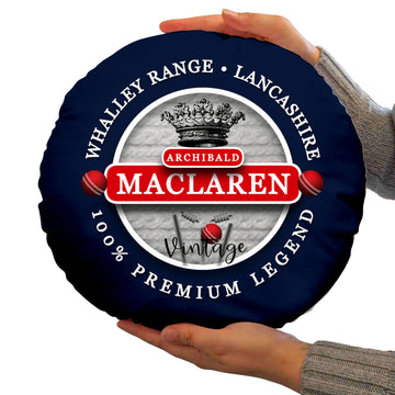 Lancashire Cricket Maclaren  - Legend Collection - Circle Cushion 14"