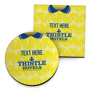 Leeds 1992 Home Shirt - Personalised Drink Coaster - Square Or Circle