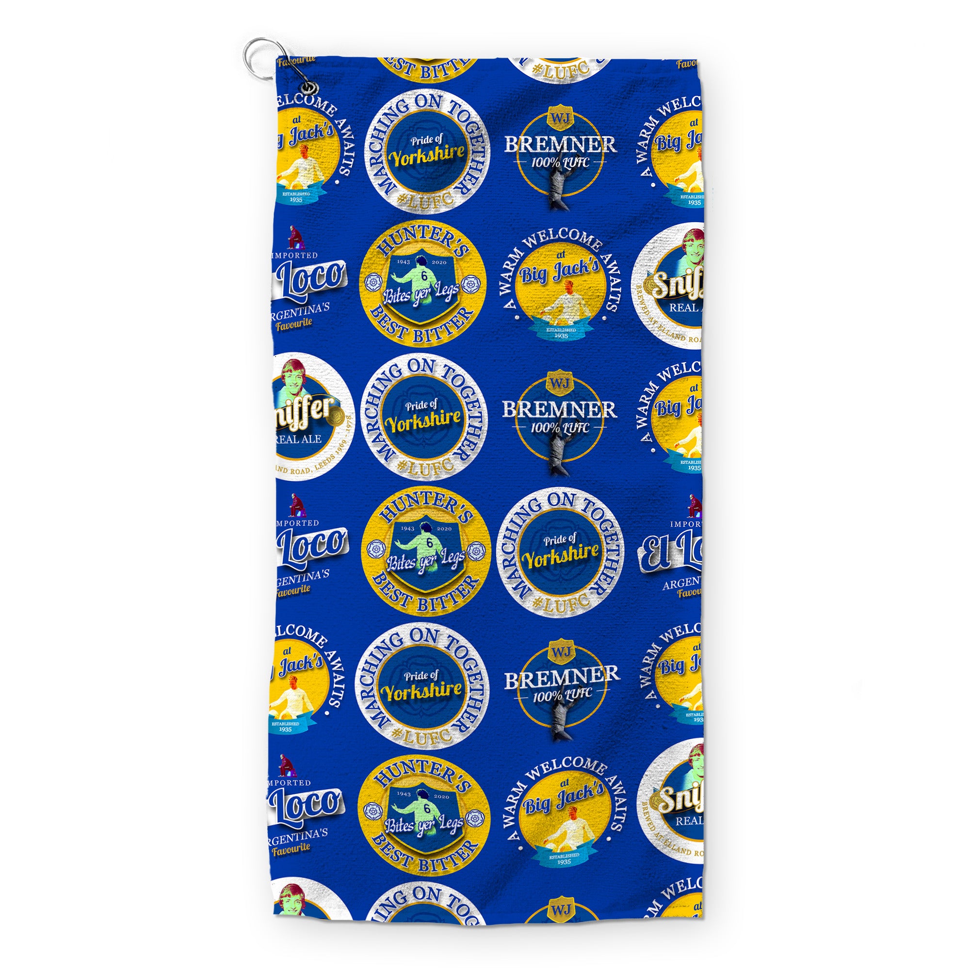 Leeds - Football Legends - Retro Lightweight, Microfibre Golf Towel