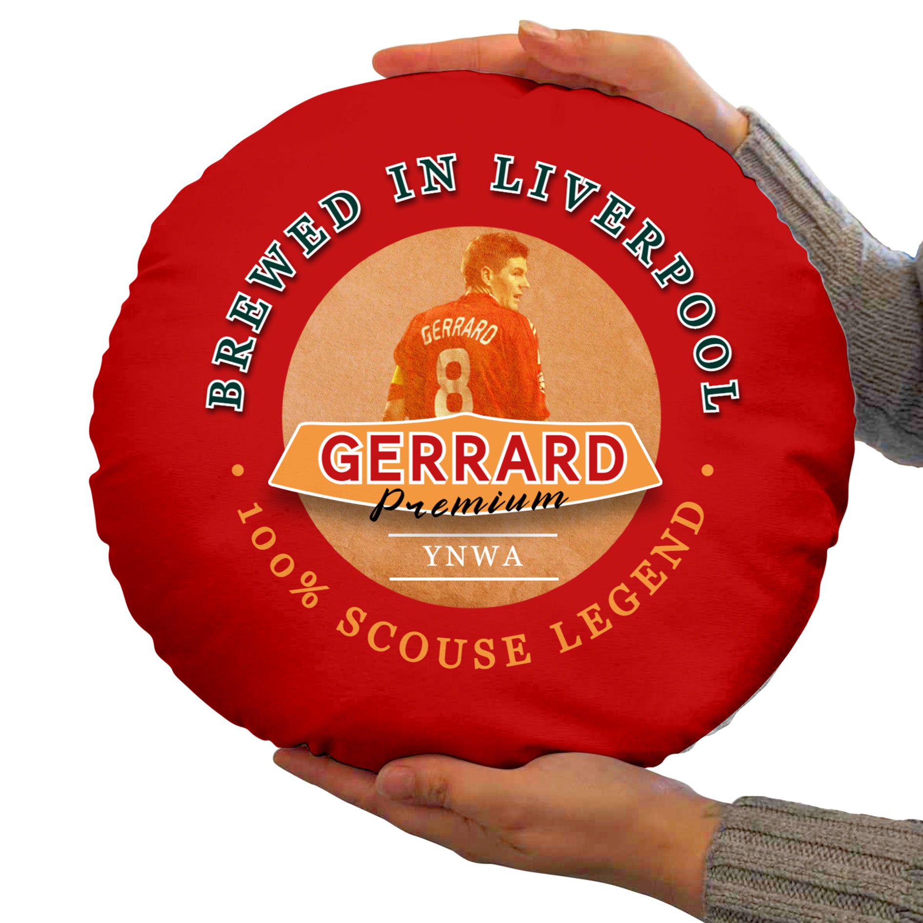 Liverpool Gerrard - Football Legends - Circle Cushion 14"