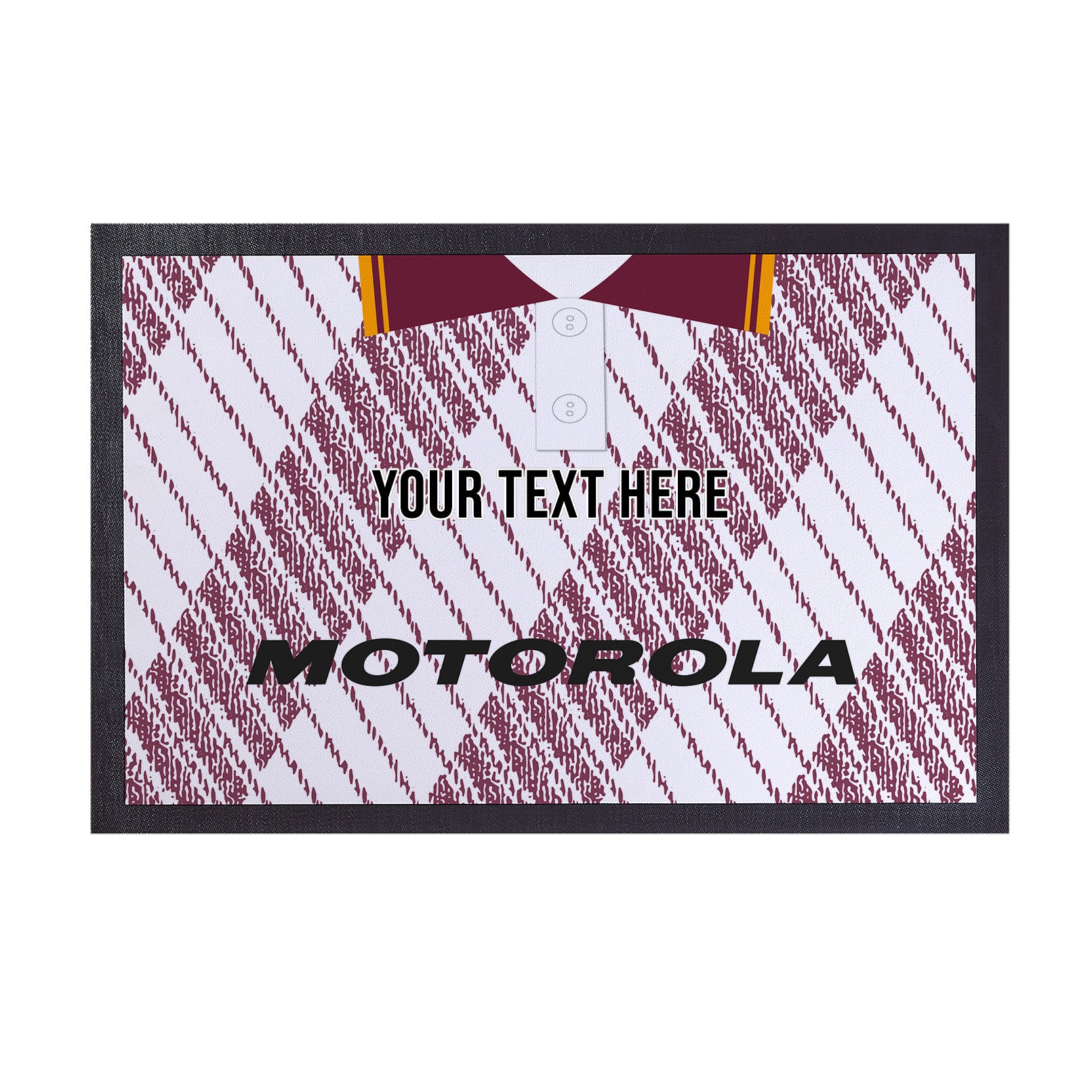 Motherwell 1992 Away Shirt - Personalised Retro Door Mat - 60cm x 40cm