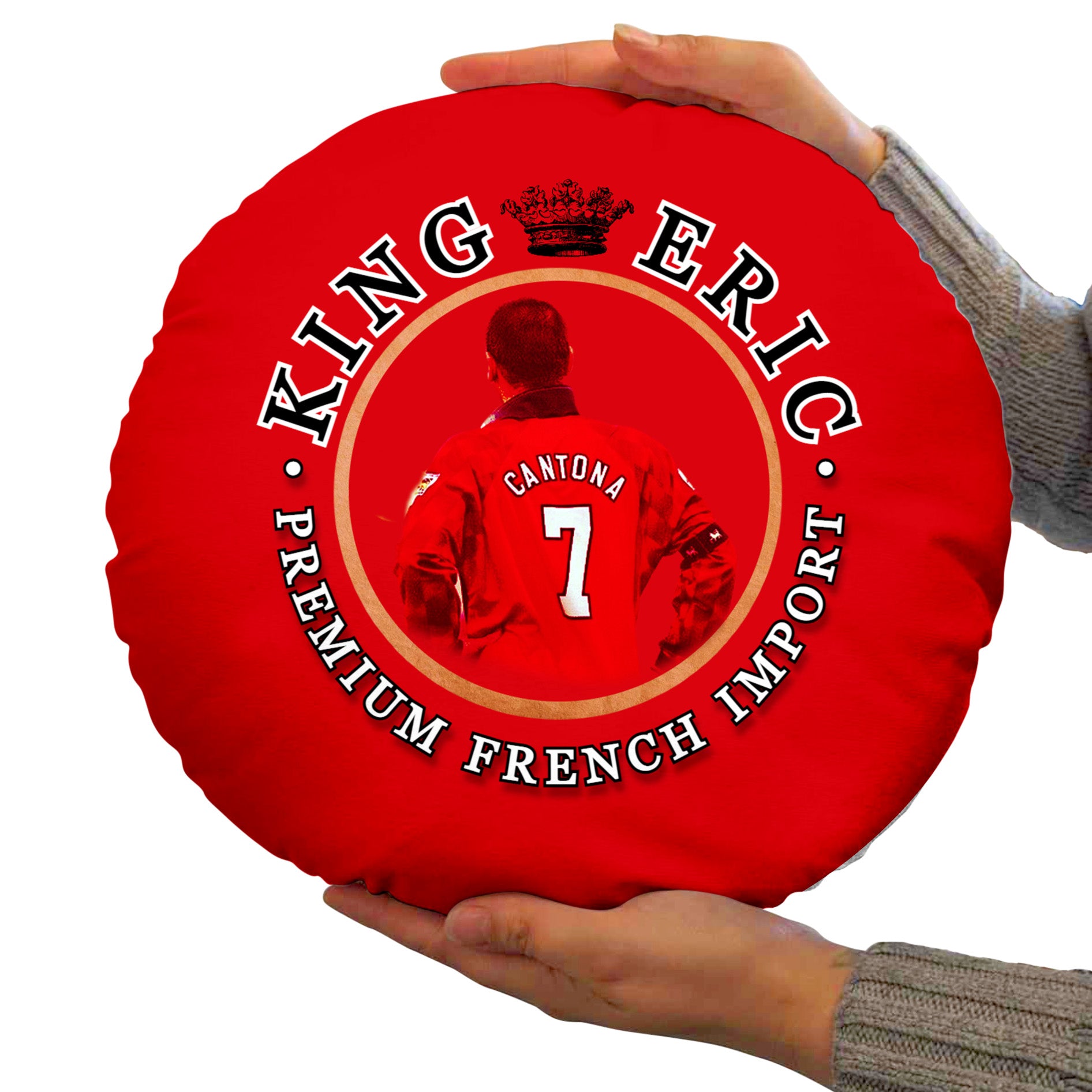 Manchester Red Cantona - Football Legends - Circle Cushion 14"