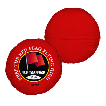 Manchester Red Red Flag - Football Legends - Circle Cushion 14