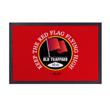 Manchester Red Red Flag  - Football Legends - Door Mat -60cm X 40cm