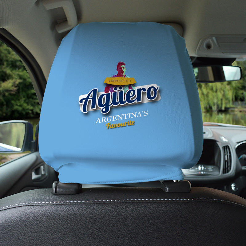 Manchester Blue Aguero - Football Legends - Headrest Cover