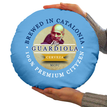 Manchester Blue Guardiola - Football Legends - Circle Cushion 14