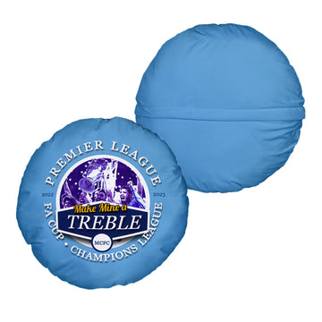 Manchester Blue Treble - Football Legends - Circle Cushion 14