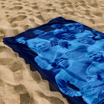 Manchester Blue Montage - Beach Towel - 150cm x 75cm