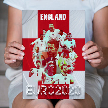 Football Art England Euros 2020 - A4 Metal Sign Plaque - Frame Options Available