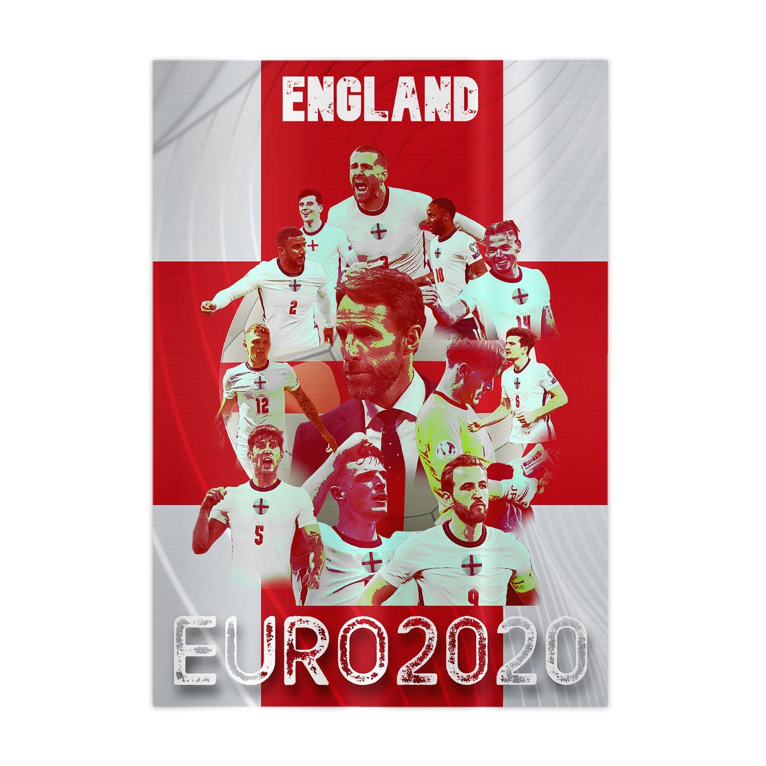 Football Art England Euros 2020 - A4 Metal Sign Plaque - Frame Options Available