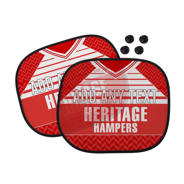 Middlesbrough 1990 Home Shirt - Personalised Retro Football Car Sun Shade - Set of 2