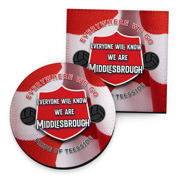 Middlesbrough Everywhere - Football Coaster - Square Or Circle