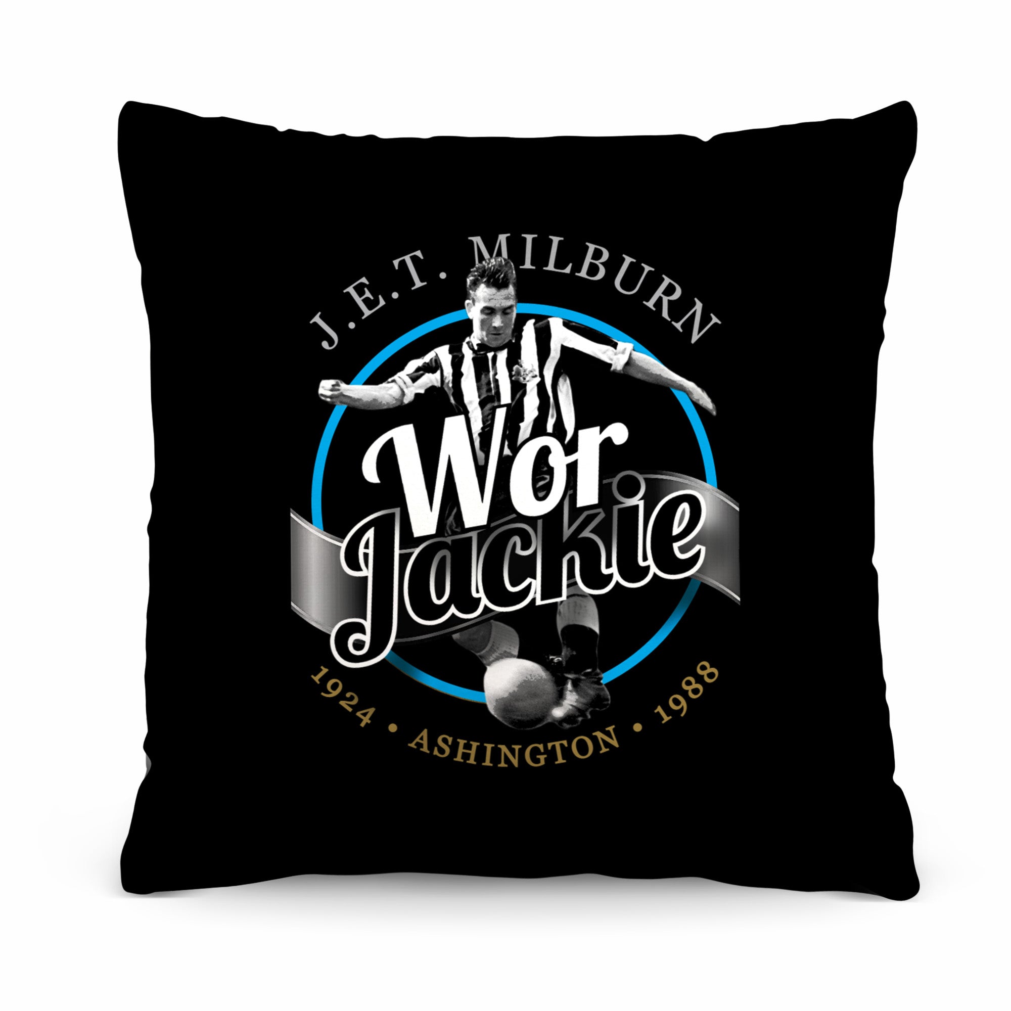 Newcastle Jackie Milburn_PRINT300 10inch Cushion - Cushion - 10"