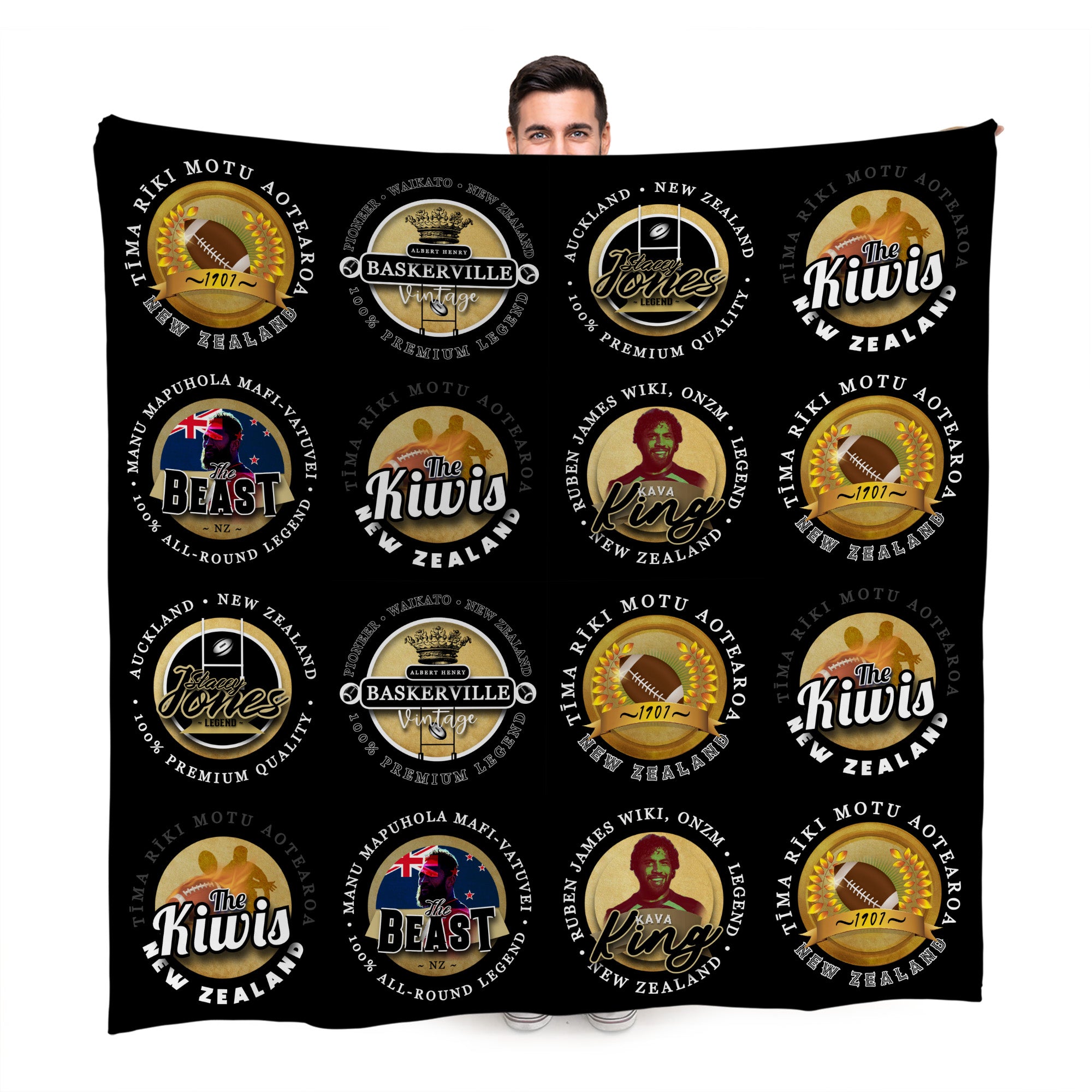 New Zealand Rugby League - Legend Collection - Fleece Blanket 150cm X 150cm