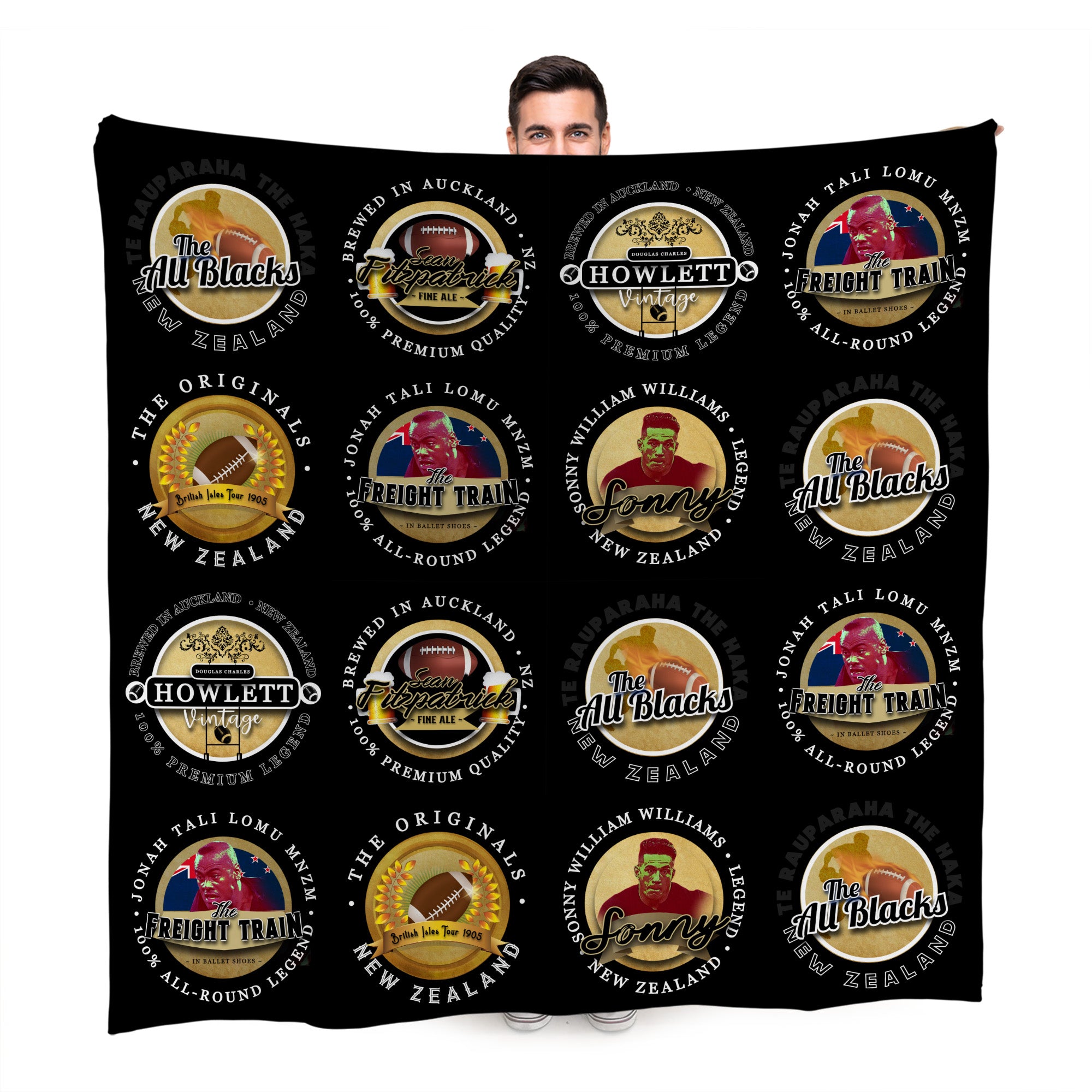 New Zealand Rugby Union - Legend Collection - Fleece Blanket 150cm X 150cm