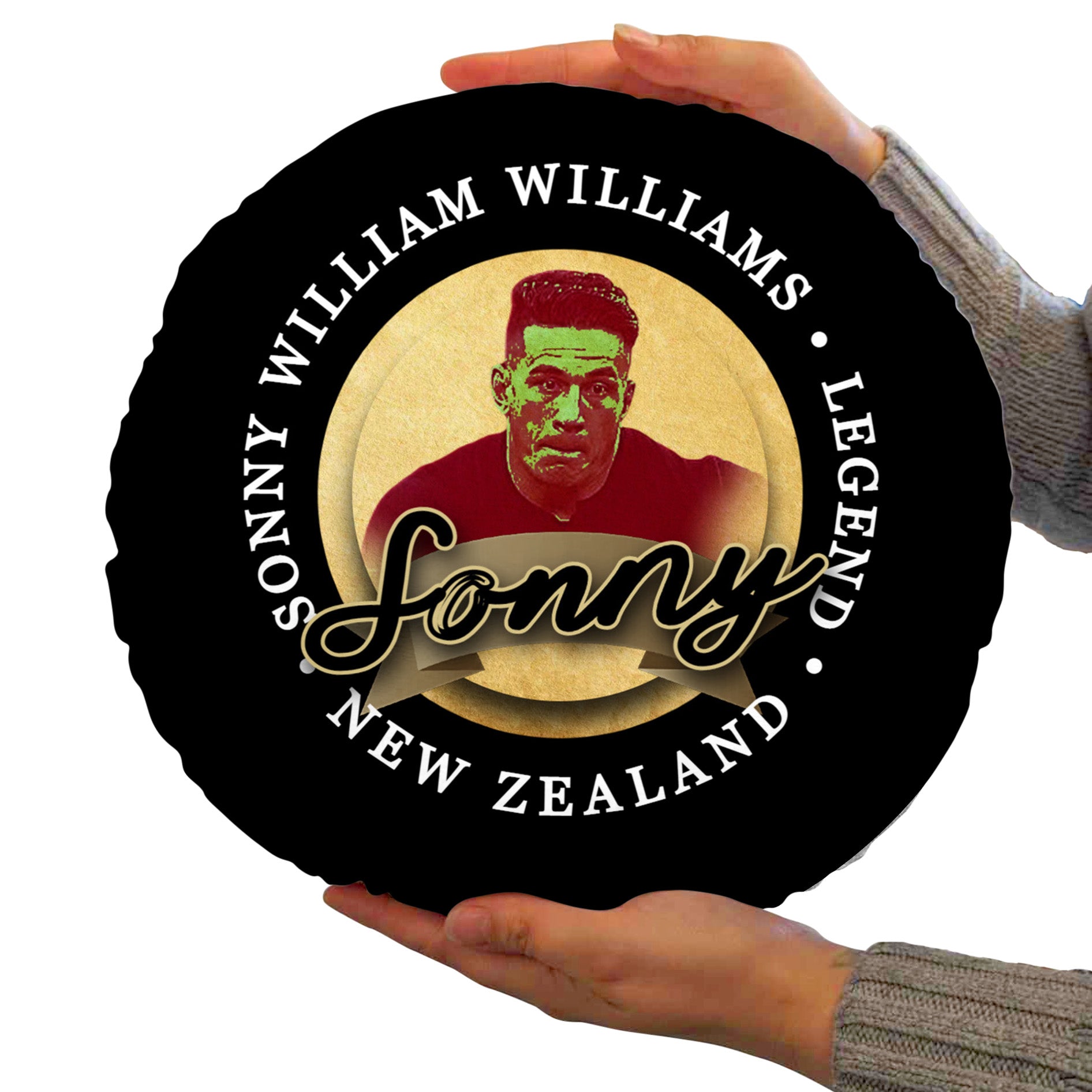 New Zealand Rugby Union Sonny  - Legend Collection - Circle Cushion 14"