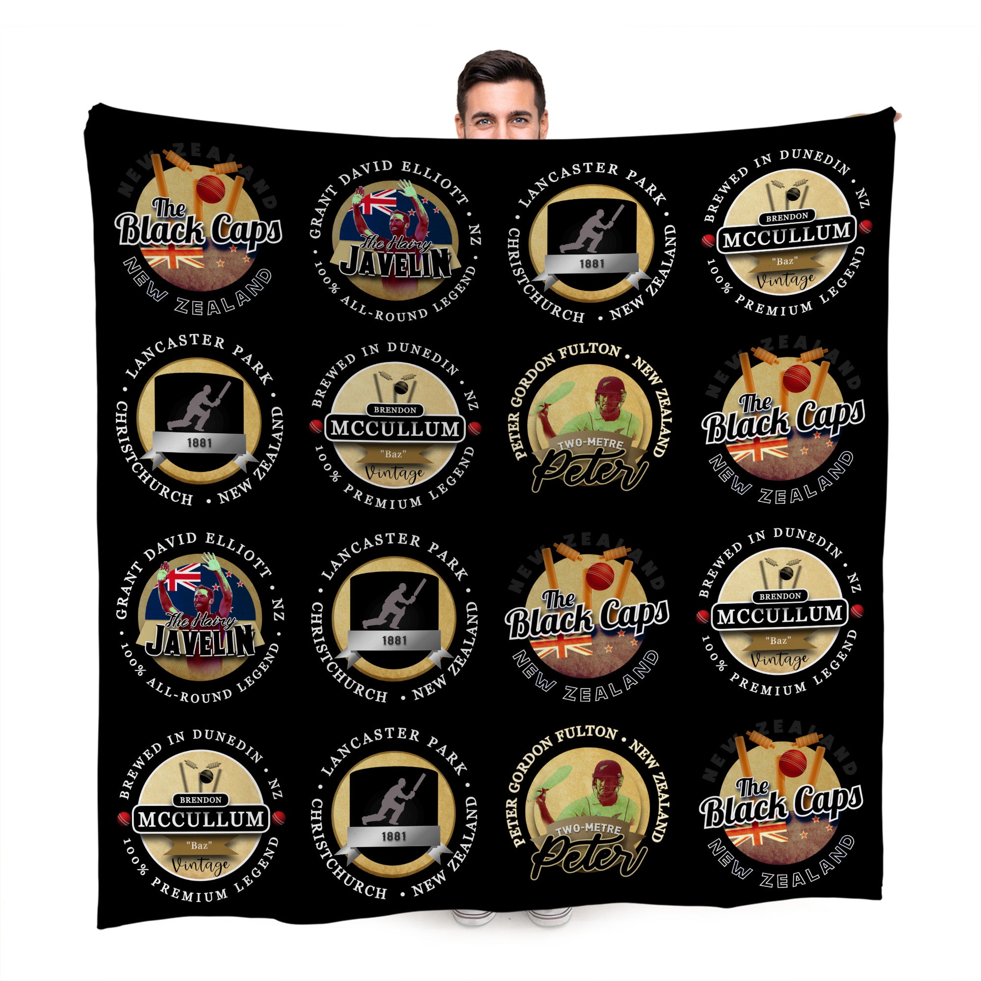 New Zealand Cricket - Legend Collection - Fleece Blanket 150cm X 150cm