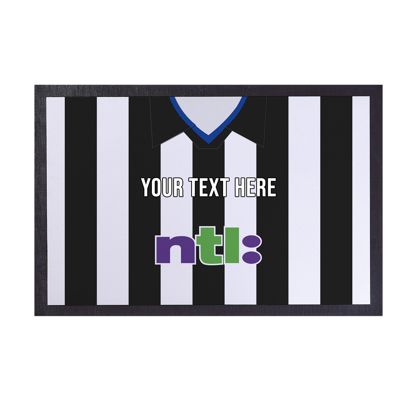 Newcastle 2001 Home Shirt - Personalised Retro Door Mat - 60cm x 40cm