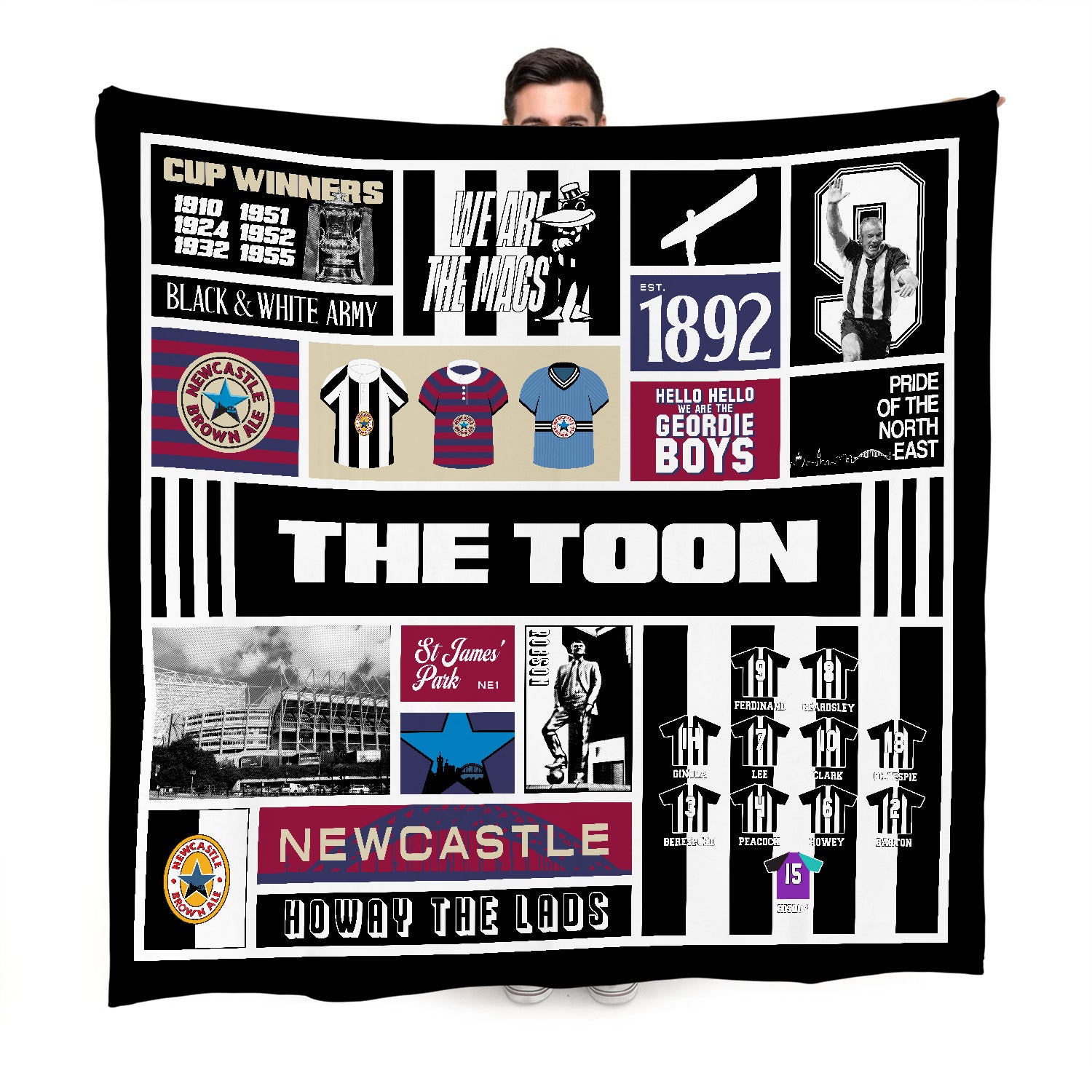 Newcastle History - Fleece 150cm X 150cm