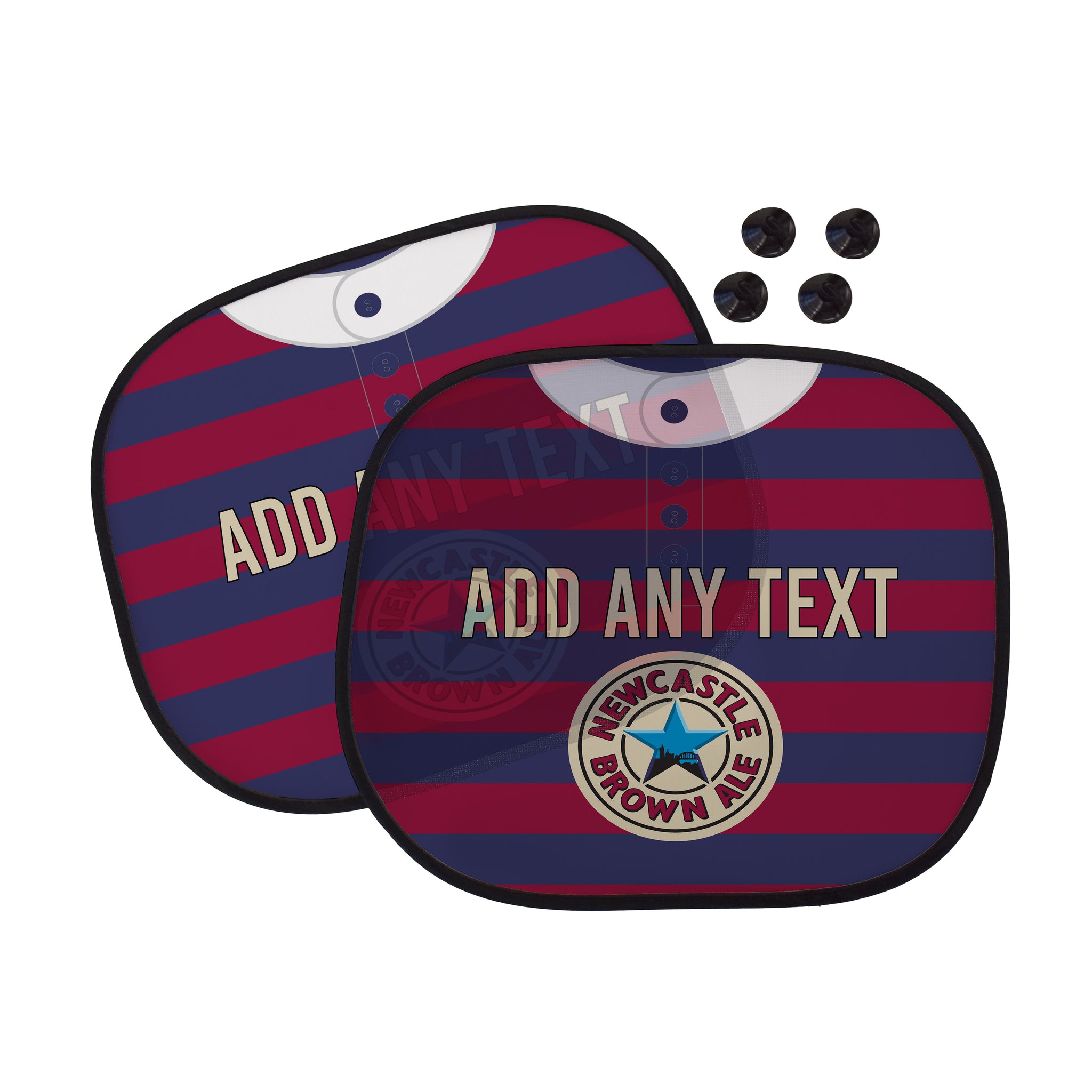 Newcastle 1996 Away Shirt - Personalised Retro Football Car Sun Shade - Set of 2