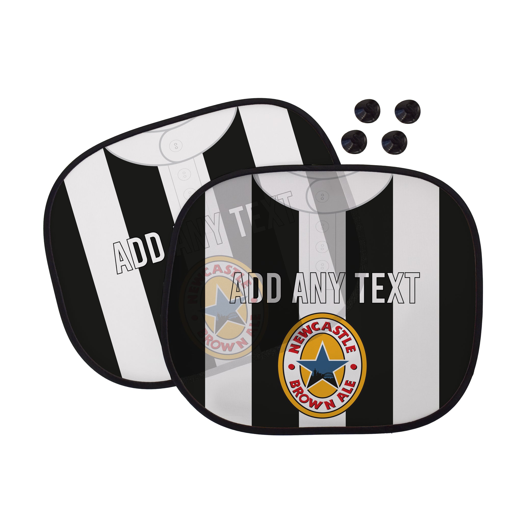 Newcastle 1996 Home Shirt - Personalised Retro Football Car Sun Shade - Set of 2