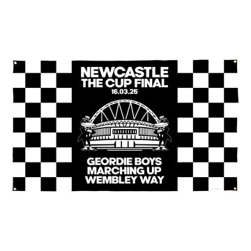 Newcastle Cup Final - Banner - Chequered - Two Sizes